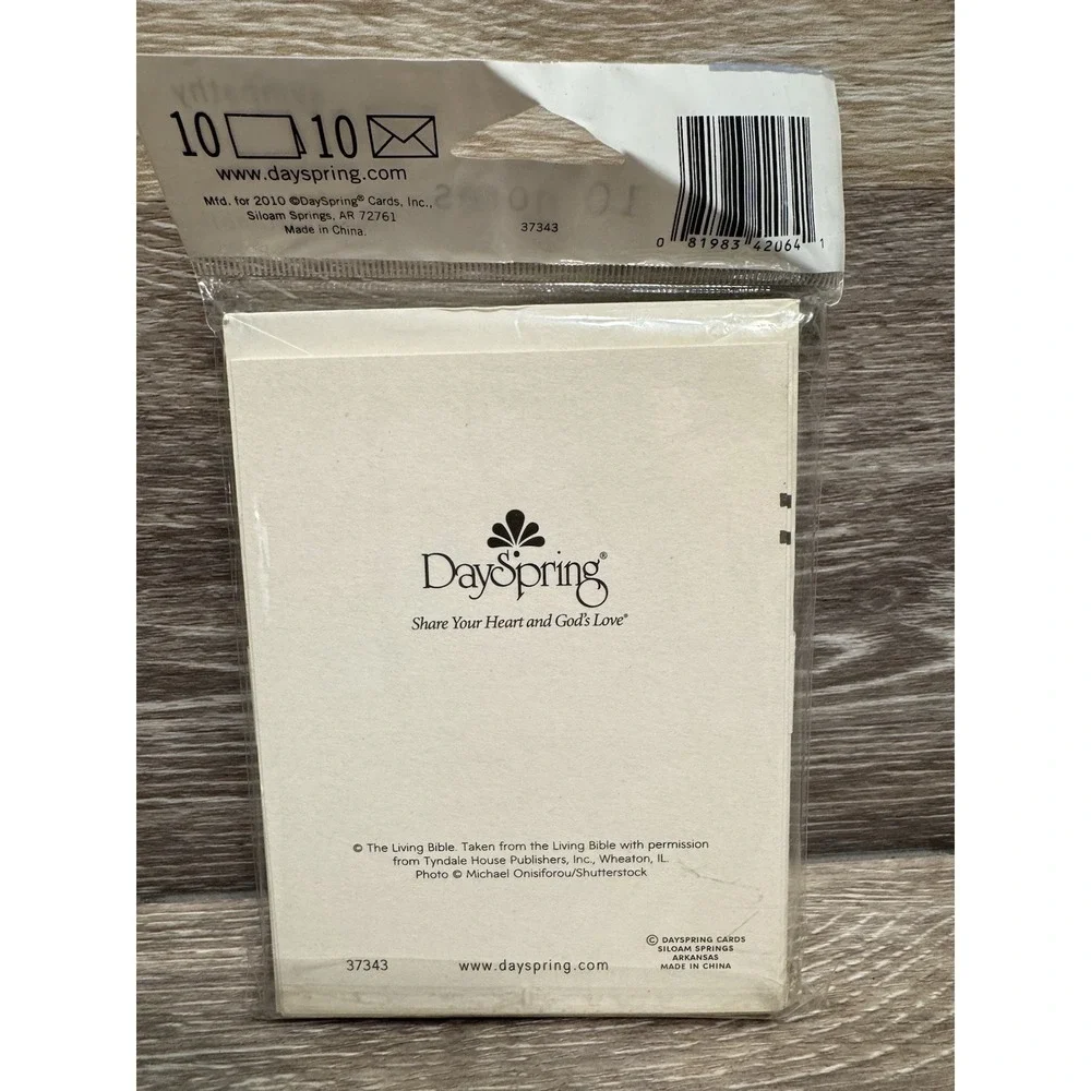 Set of 10 Religious SYMPATHY Cards +‎ Envelopes by Dayspring Silver Foil Blank